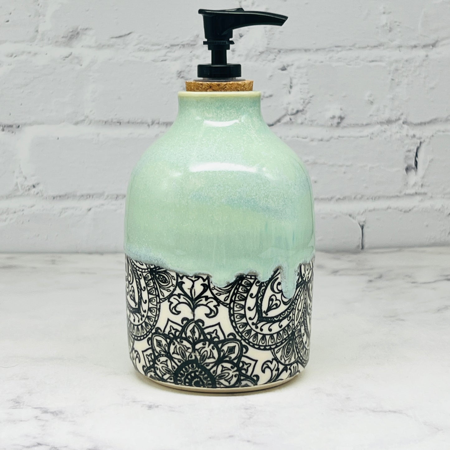 Green with Mandalas Soap Dispenser