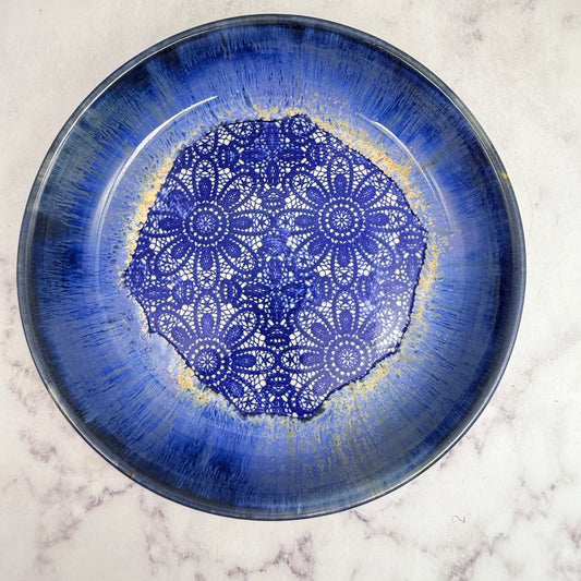 Blue with Blue Lace Low Bowl