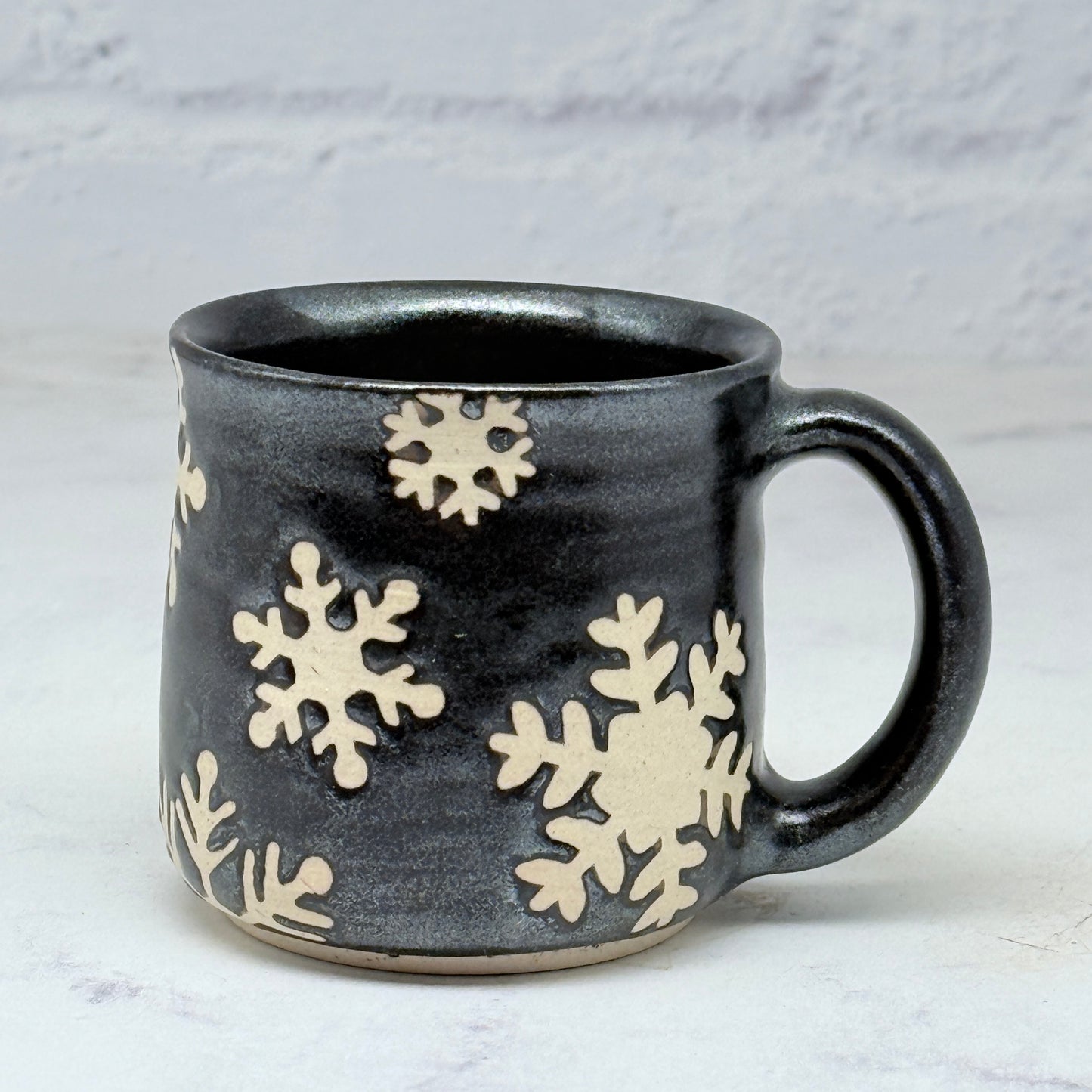 Black with Snowflakes Espresso Mug 5