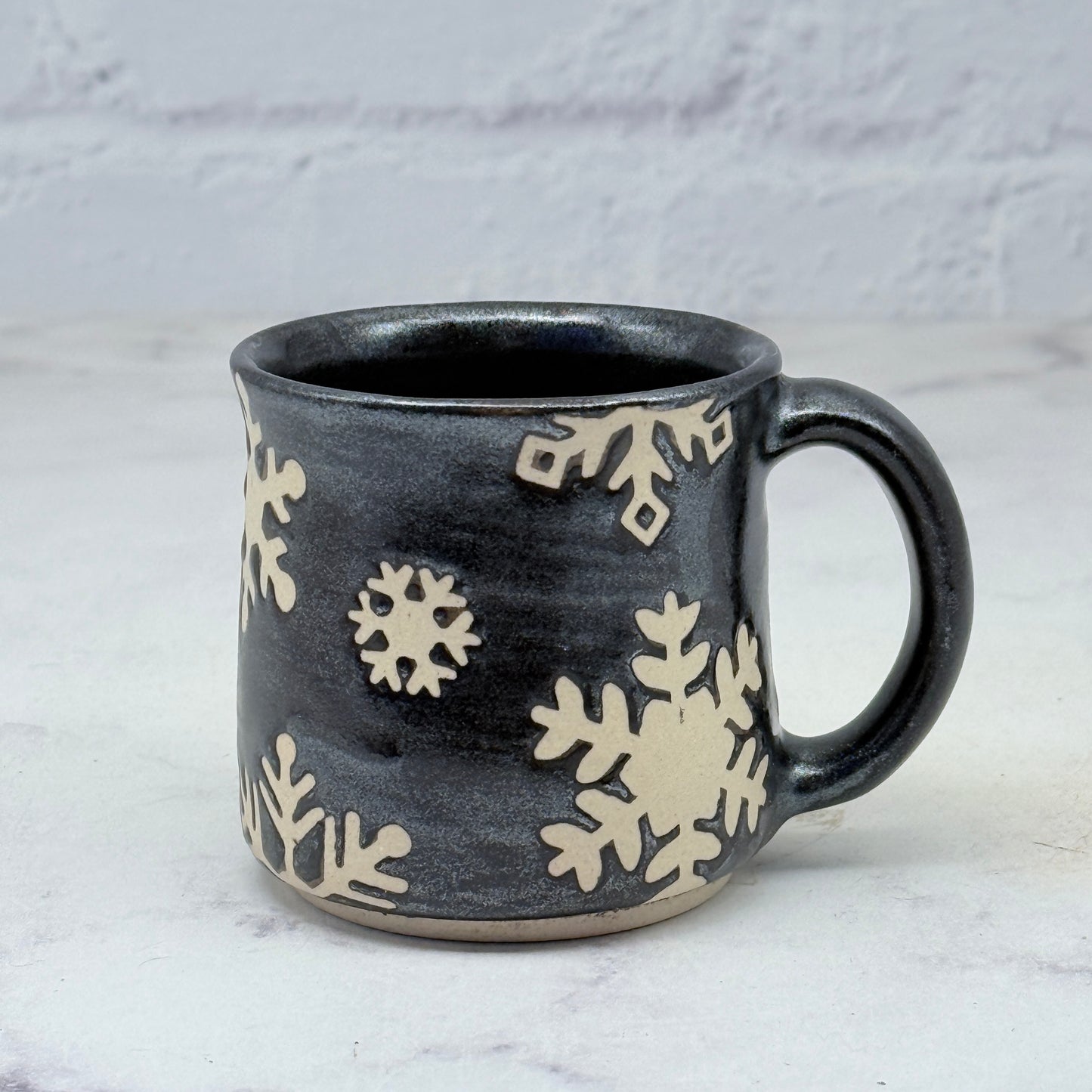 Black with Snowflakes Espresso Mug 3