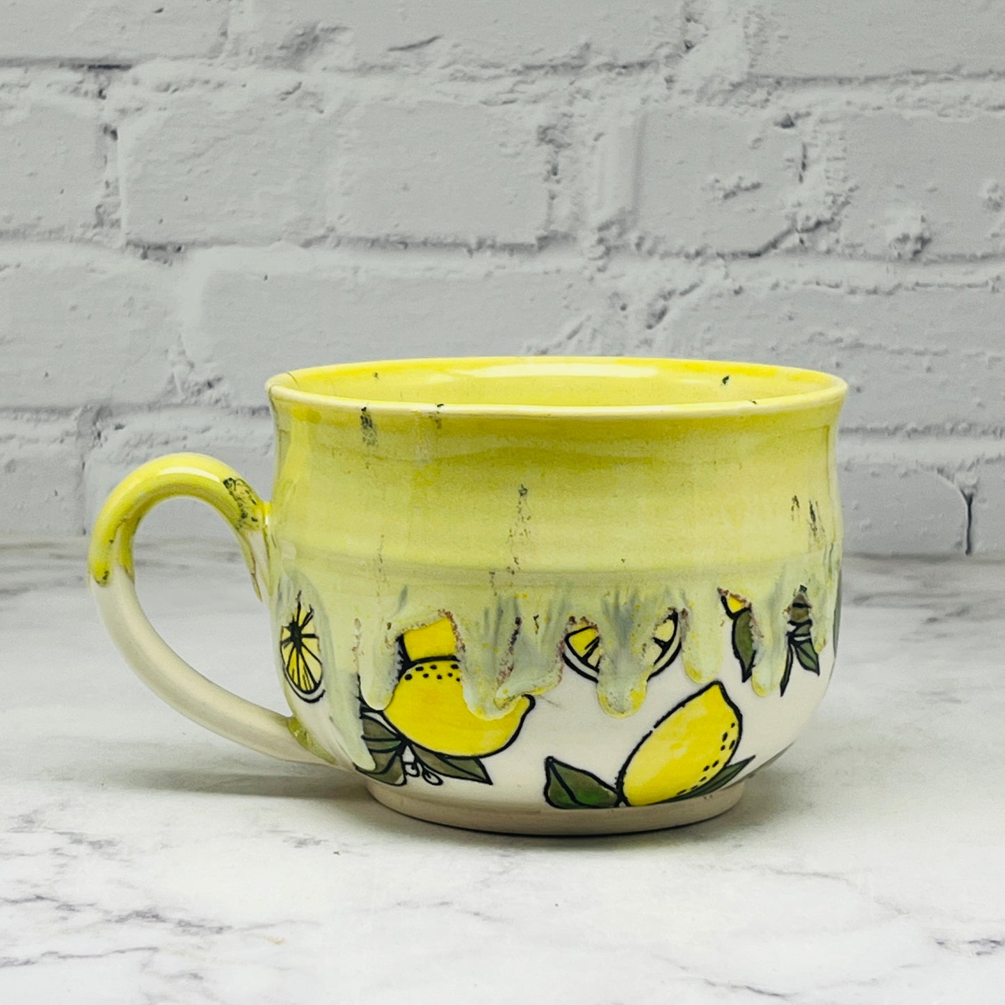 Yellow with Lemons Cafe Mug