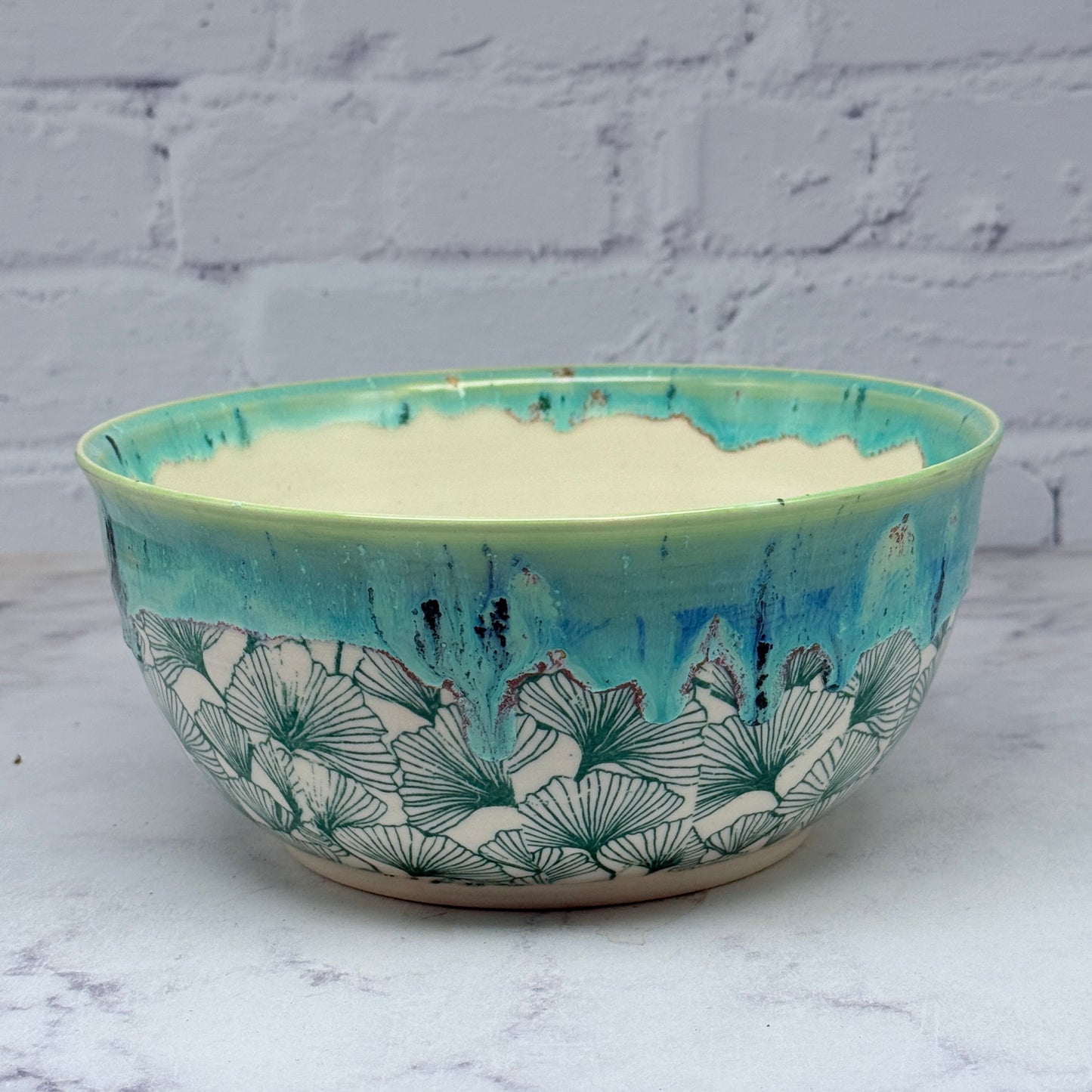 Green with Gingko Large Bowl
