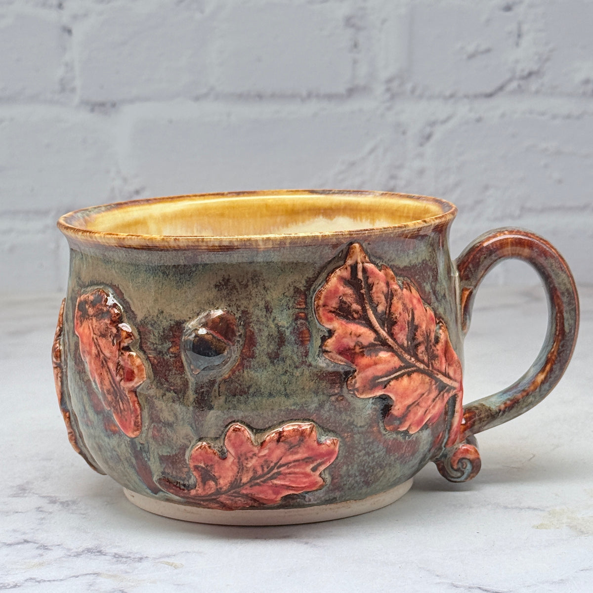 3-D Fall Leaves Cafe Mug