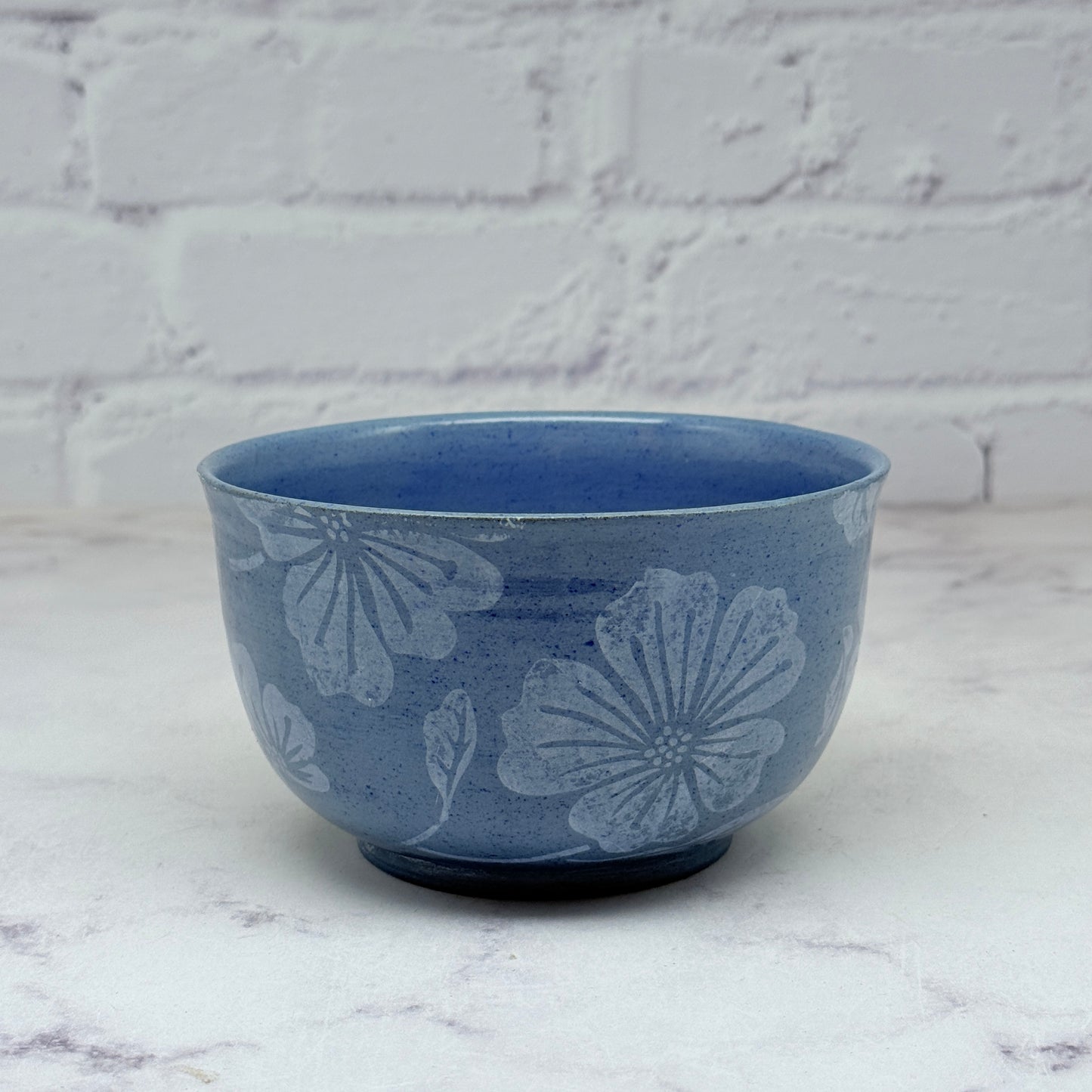 Blue with White Flowers Small Bowl 2