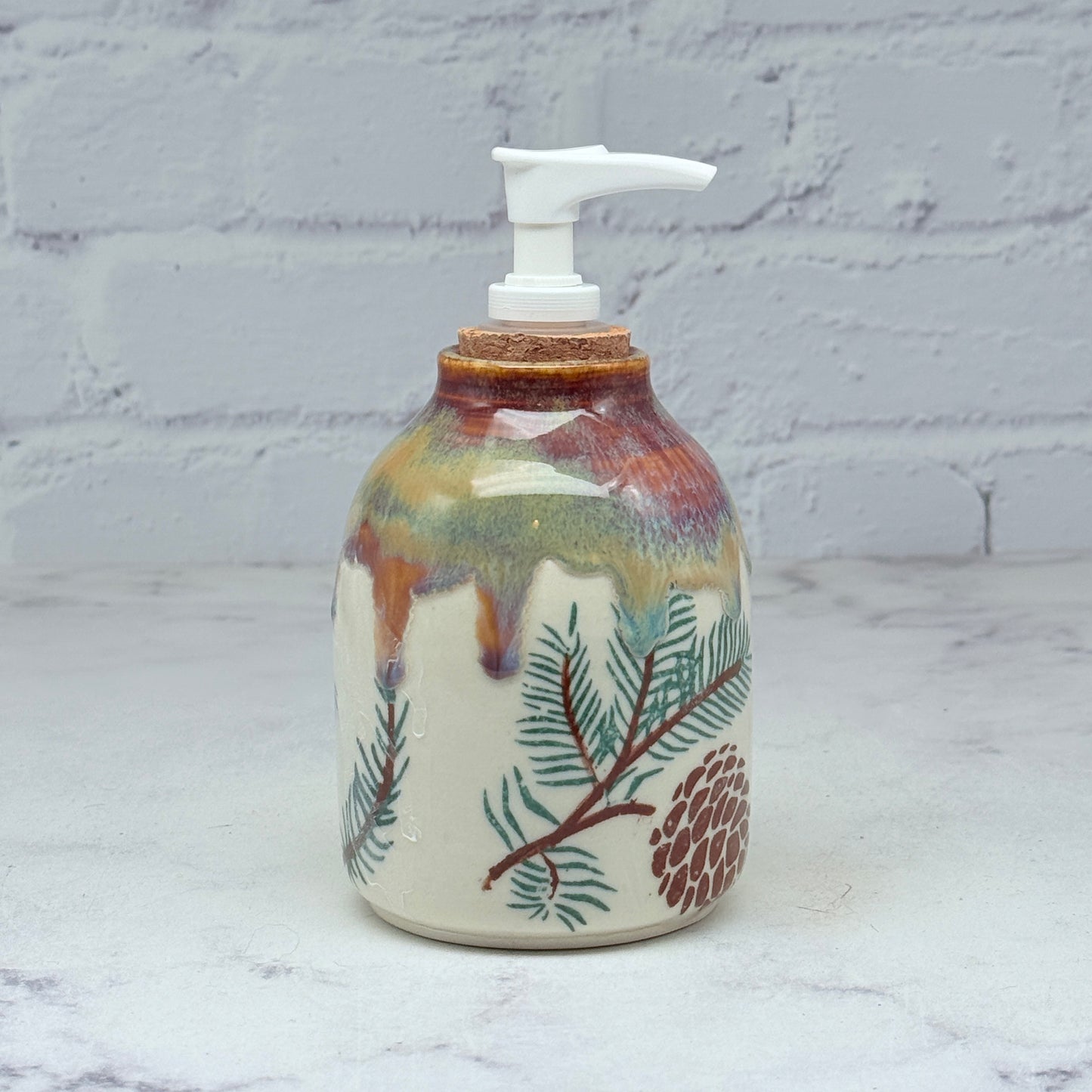 Brown with Pinecones Soap Dispenser