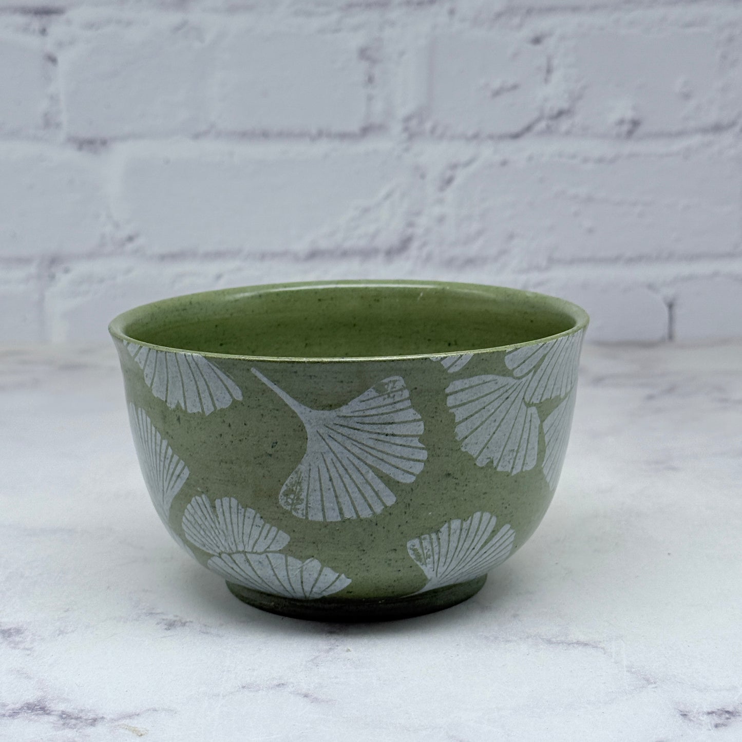 Green with White Gingko Small Bowl 1