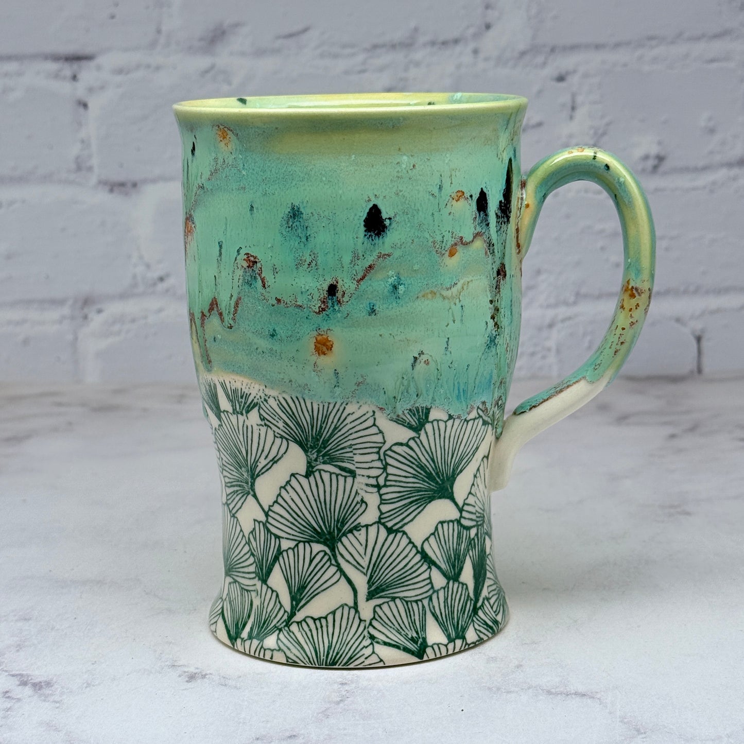 Green with Gingko Tall Mug