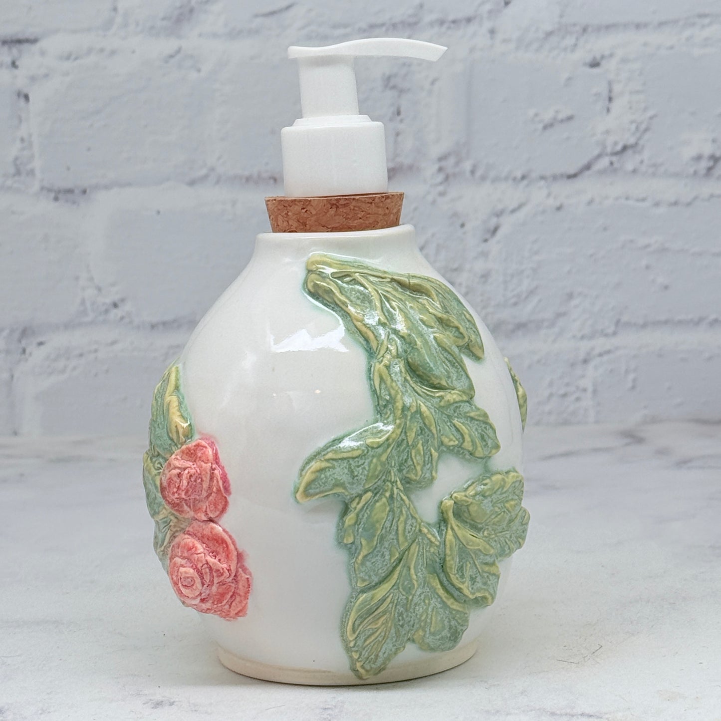 3-D Pink Roses Soap Dispenser 3