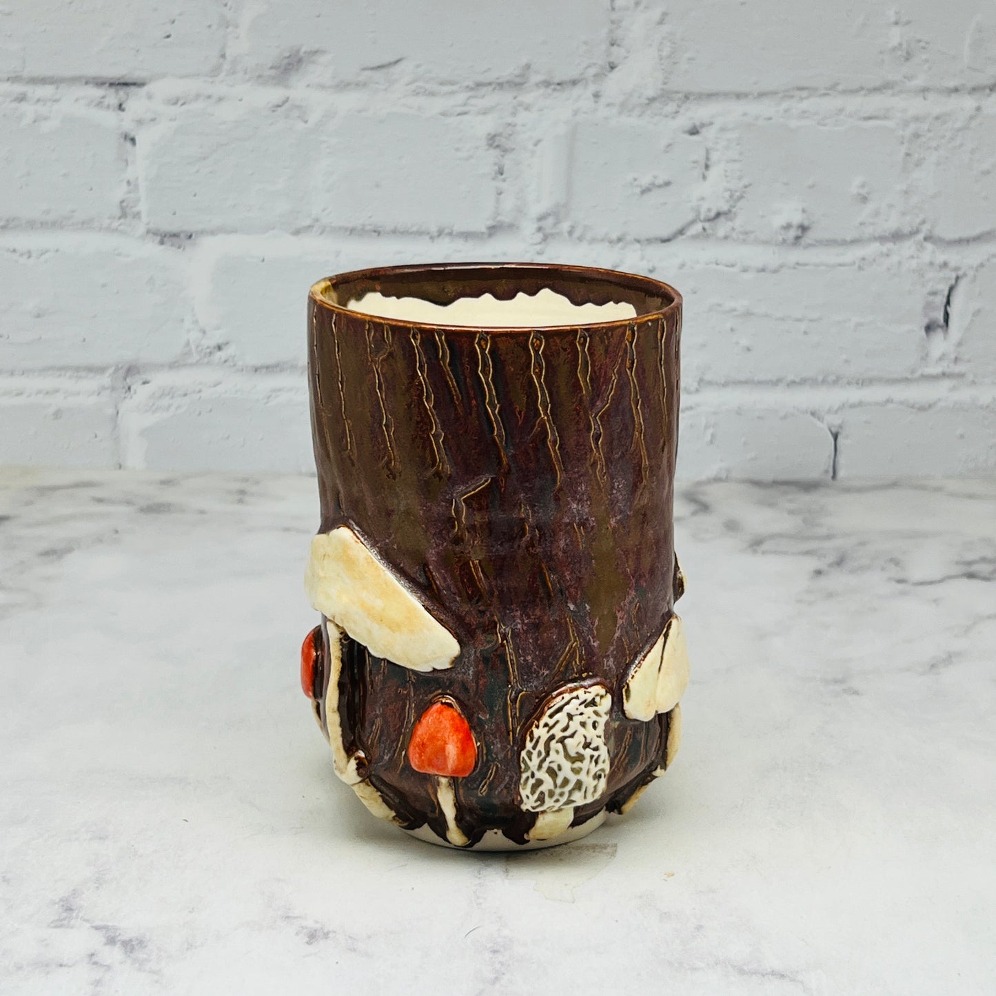 Brown with Mushrooms Vase