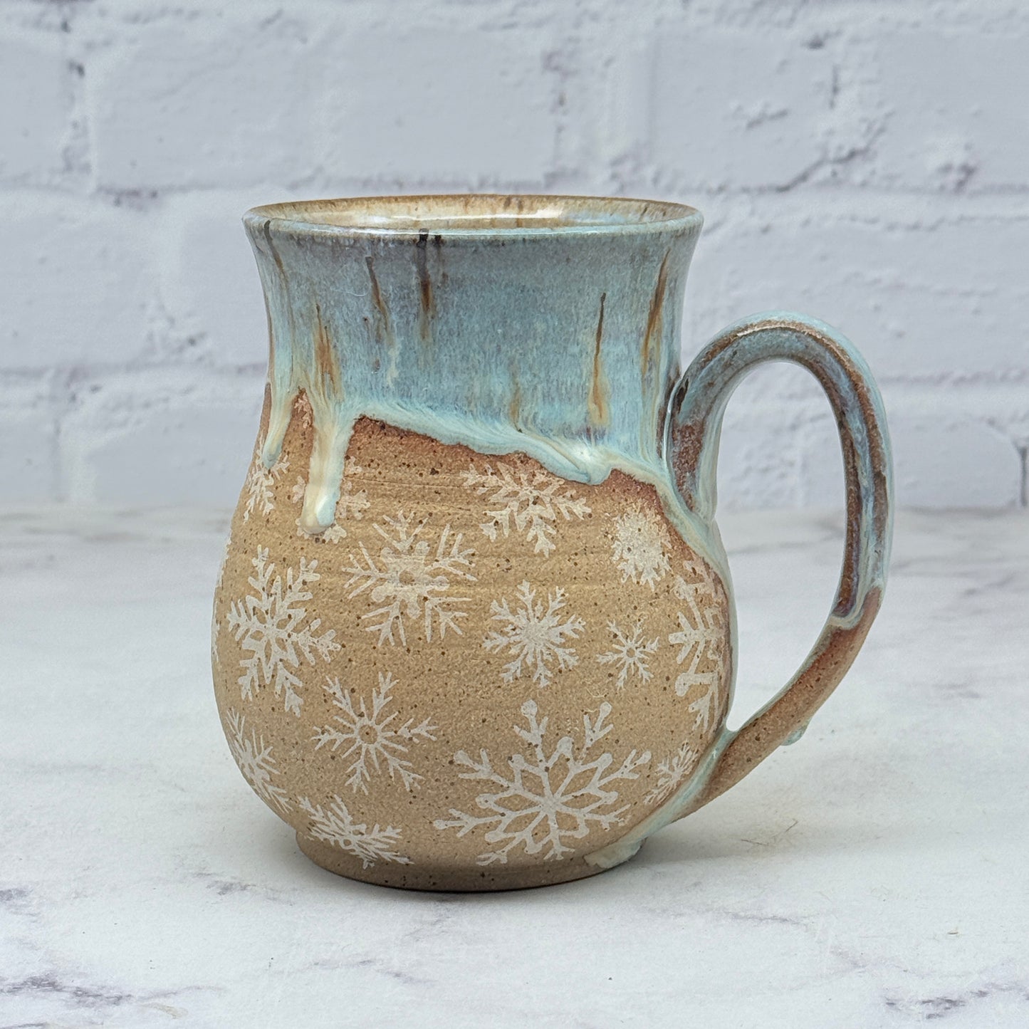 Light Blue with White Snowflakes Mug 2