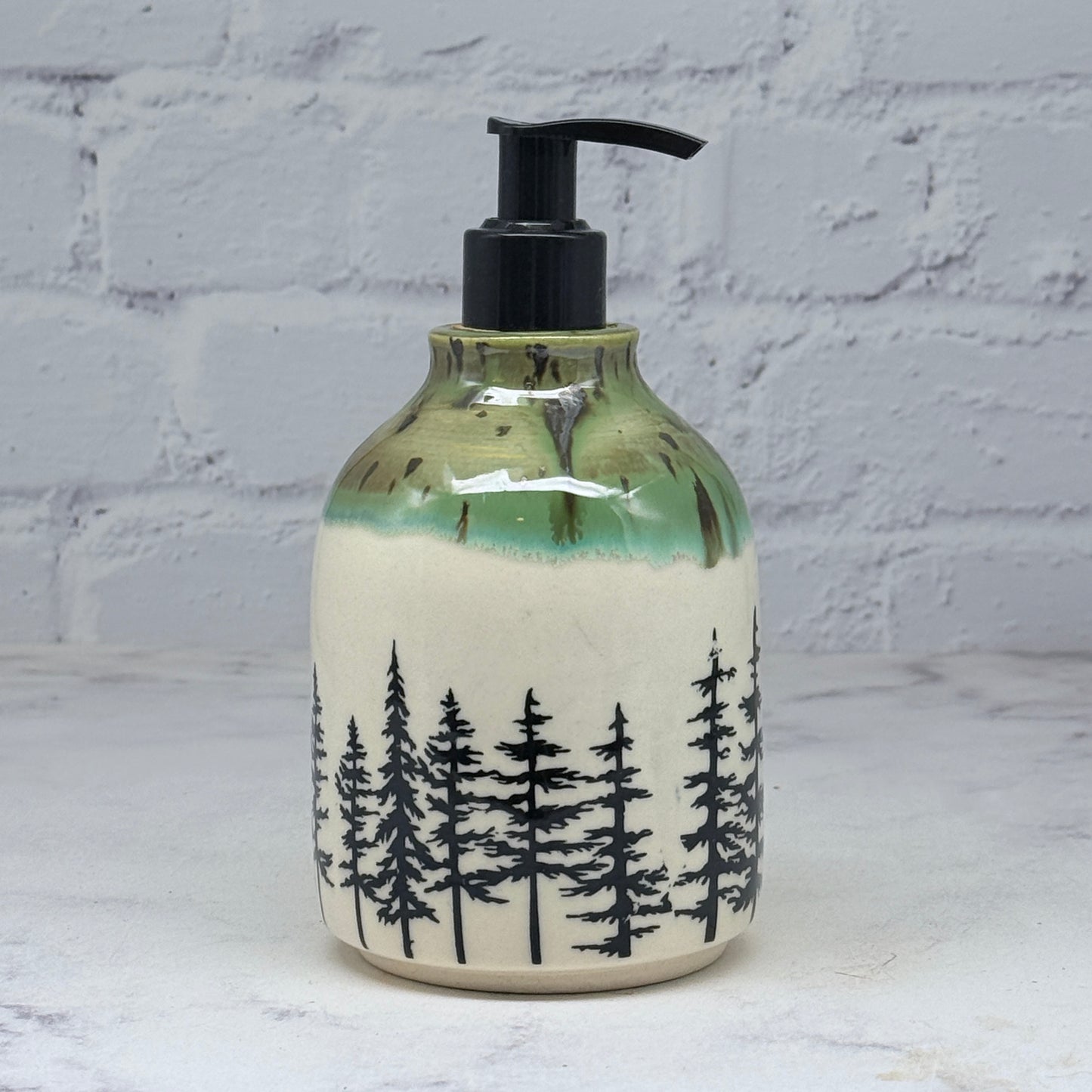 Green with Pines Soap Dispenser 2