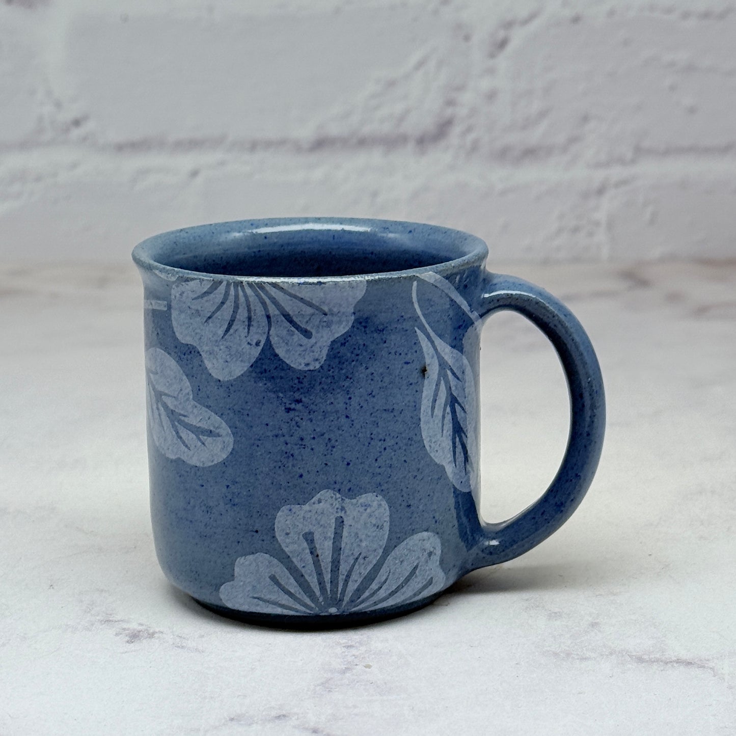 Blue with White Flowers Espresso Mug 2