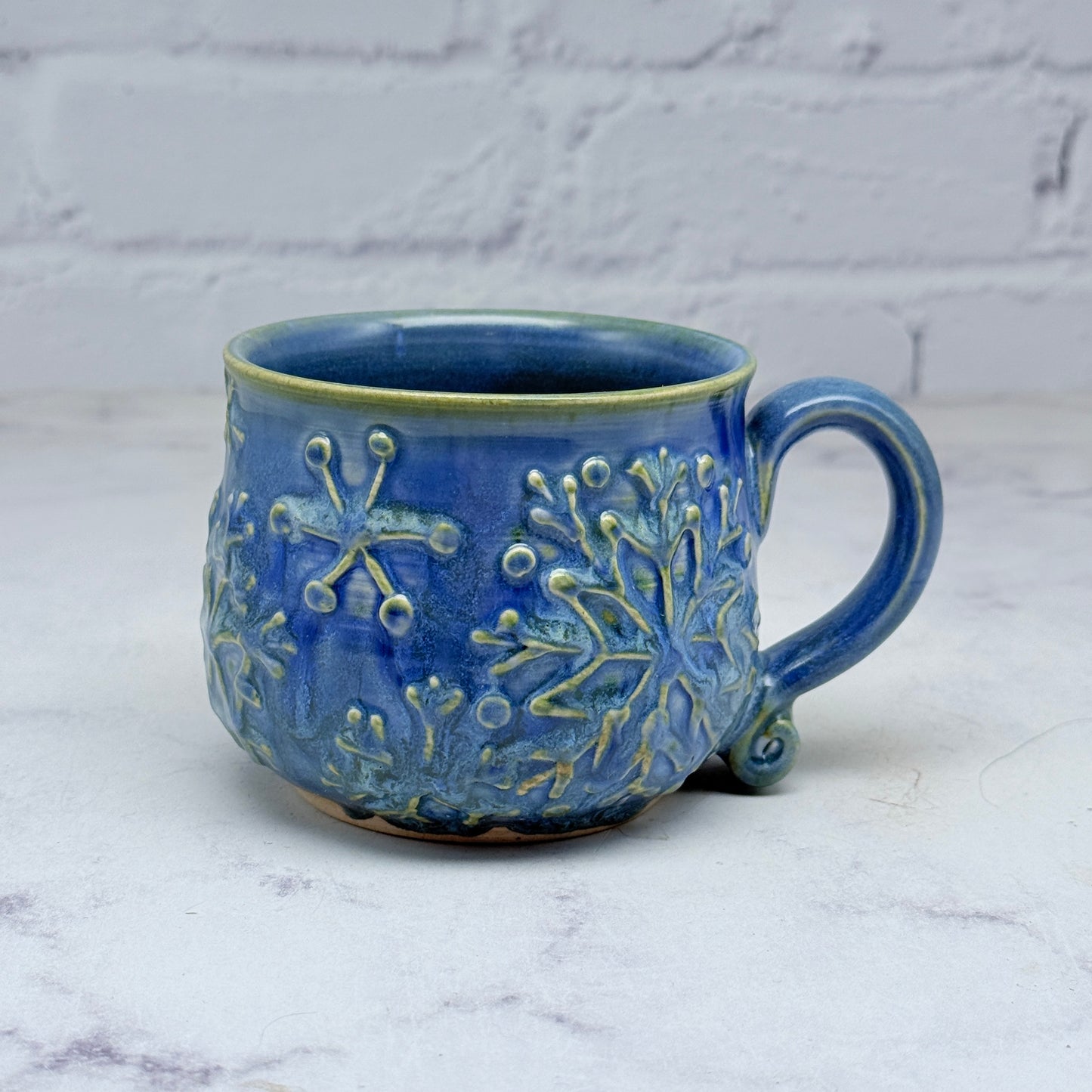 Light Blue with Raised Snowflakes Teacup 2