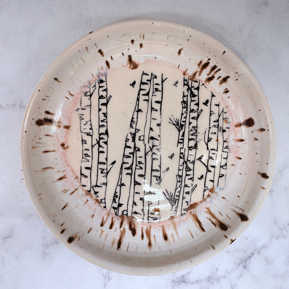 Cream with Birch Low Bowl