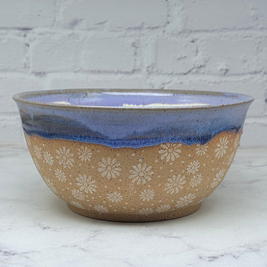 Purple with White Daisies Large Bowl