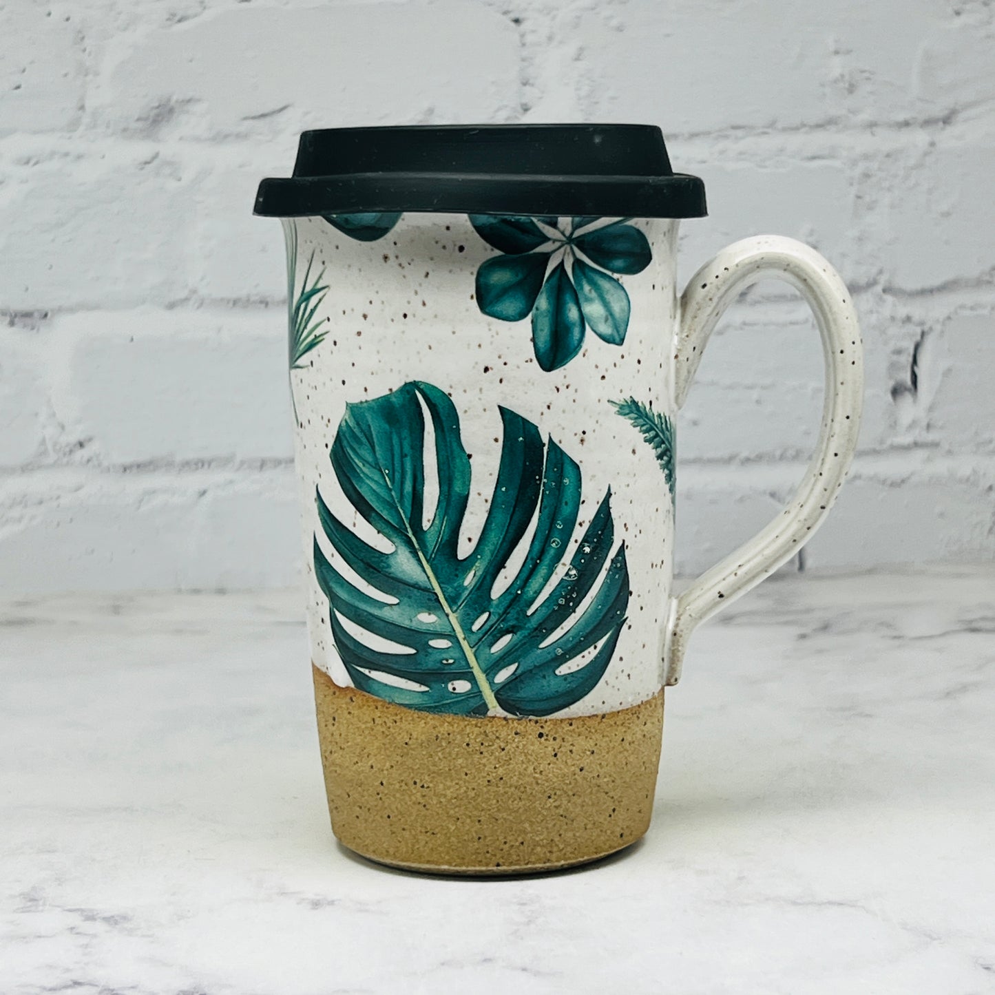Tropical Leaves Travel Mug