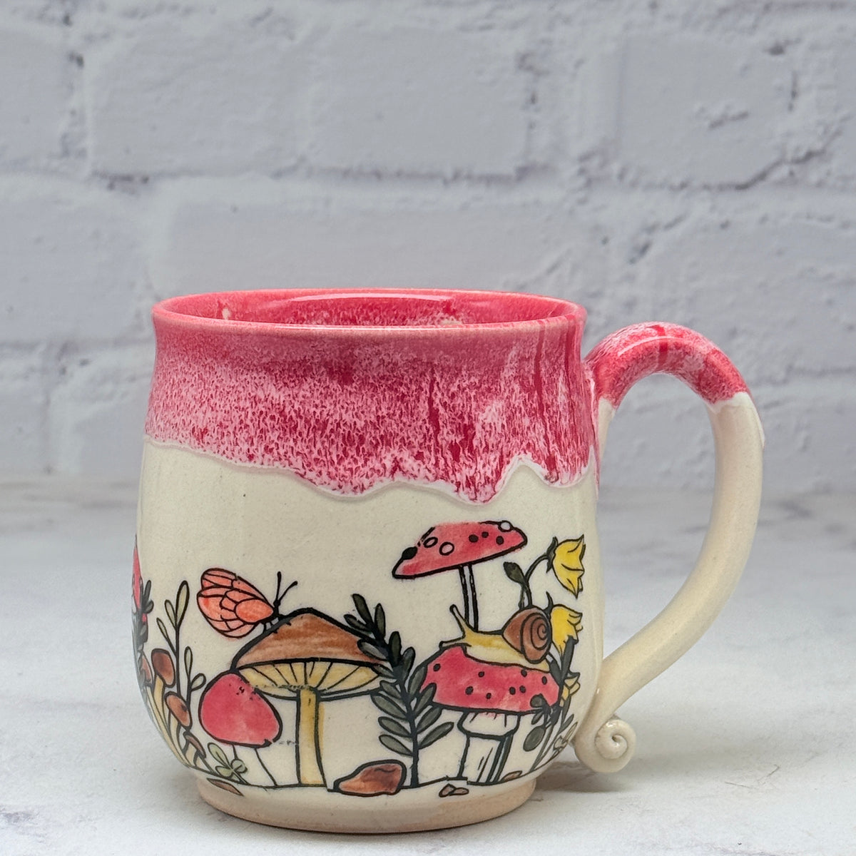 Red with Mushrooms Teacup 1