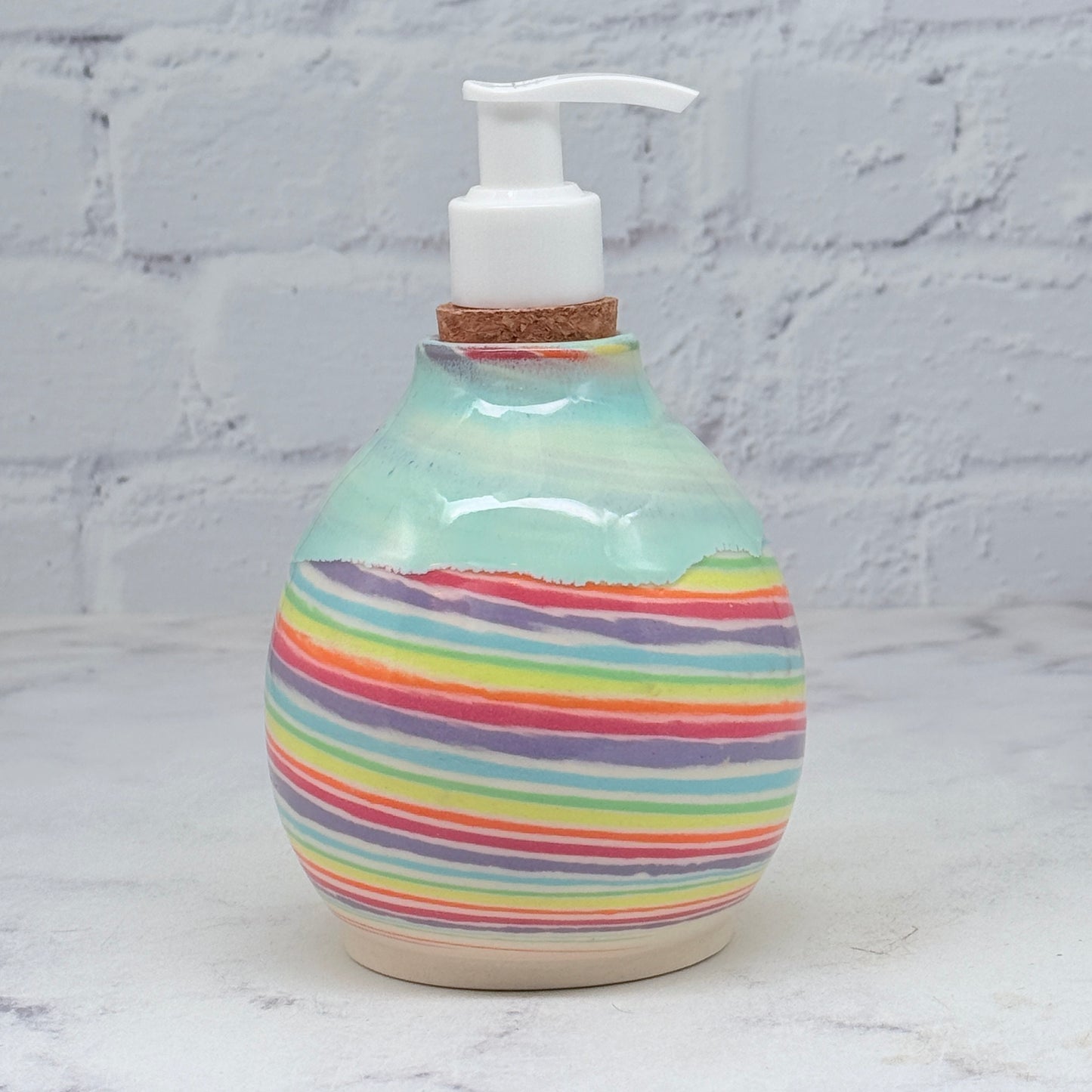 Turquoise Rainbow Soap Dispenser