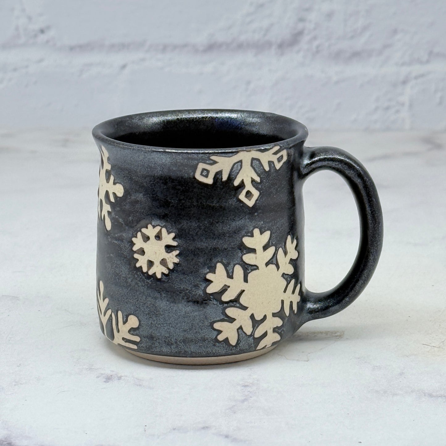 Black with Snowflakes Espresso Mug 2