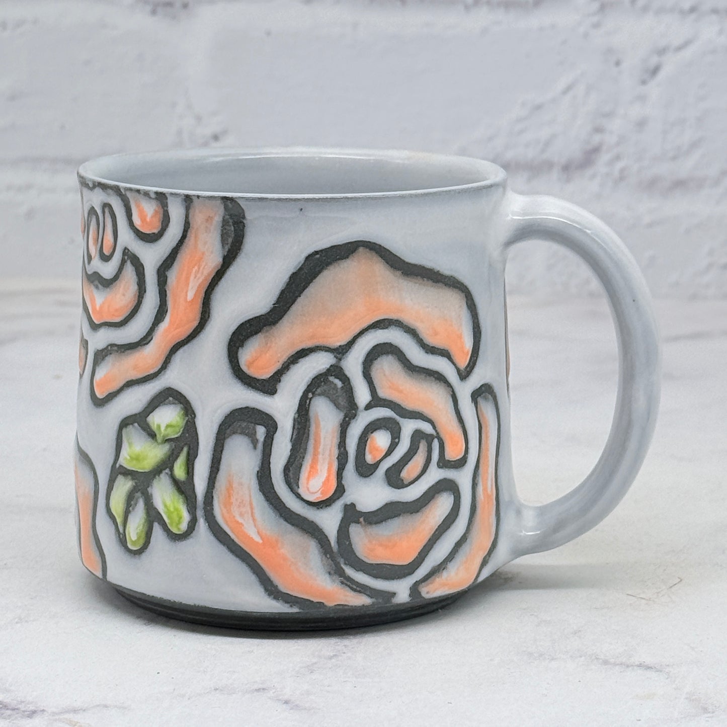 Peonies B&W Mug 1