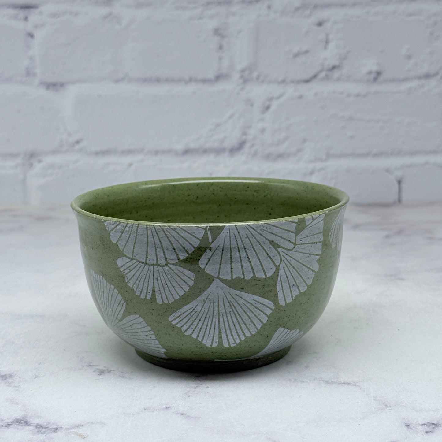 Green with White Gingko Small Bowl 2