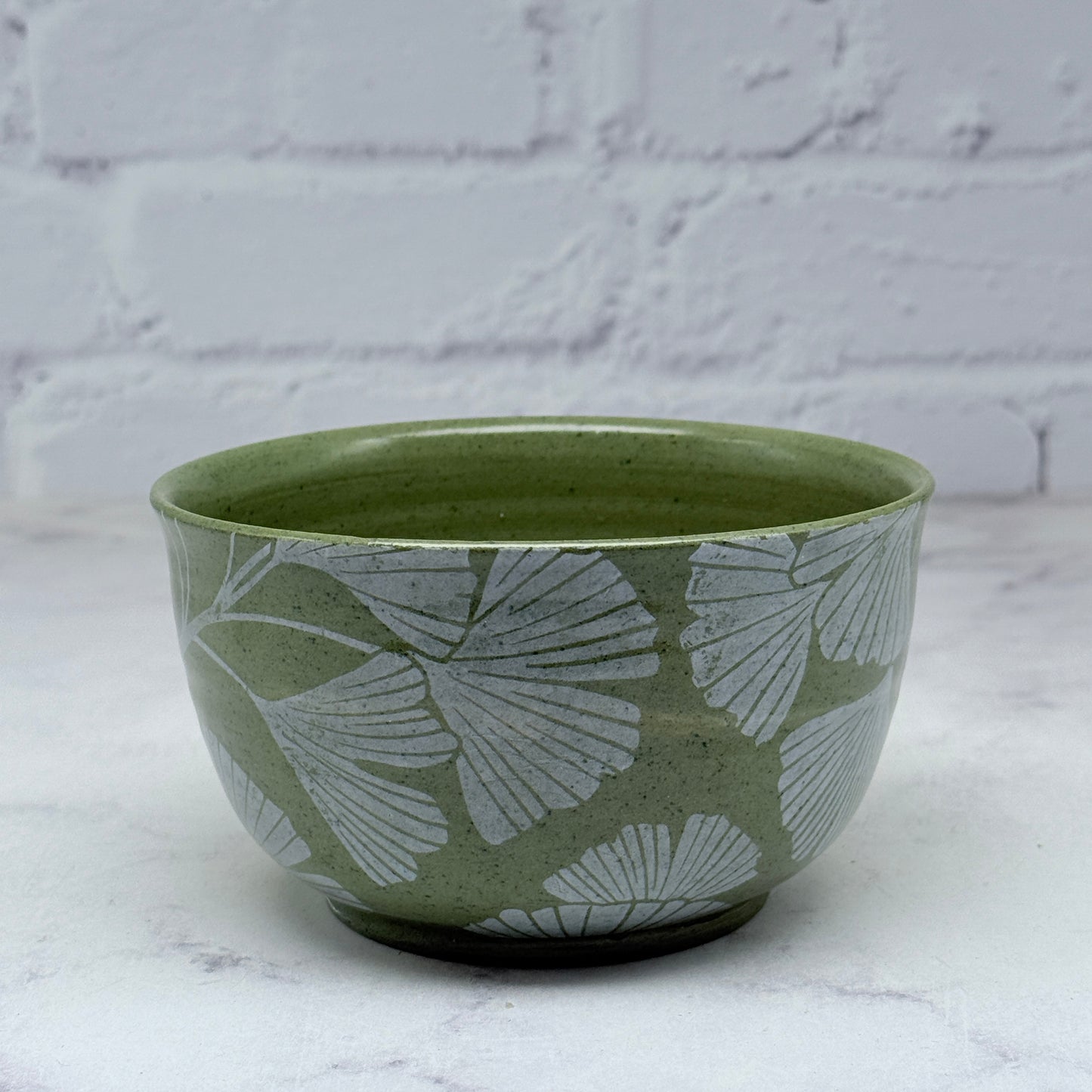 Green with White Gingko Small Bowl 3