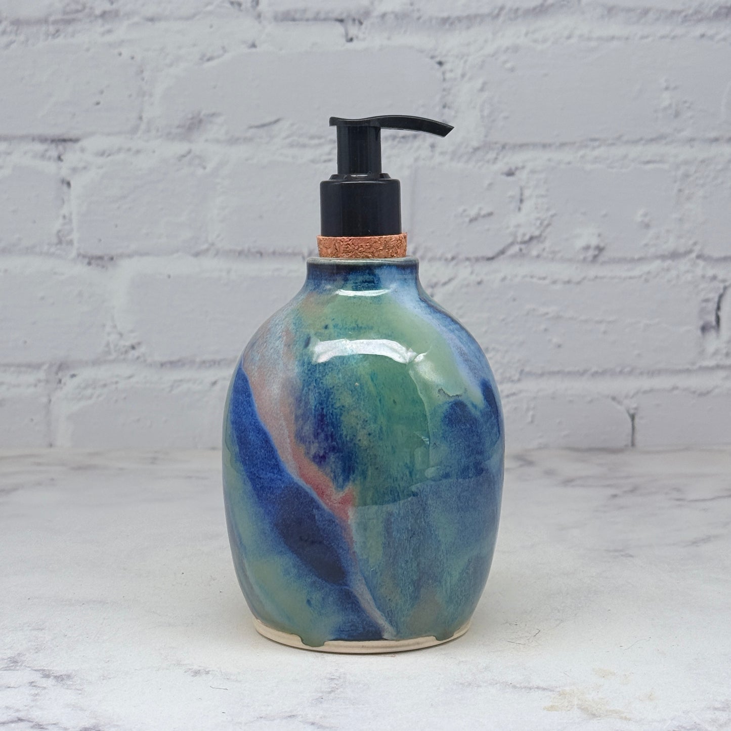 Sgraffito Mountain Scene Soap Dispenser