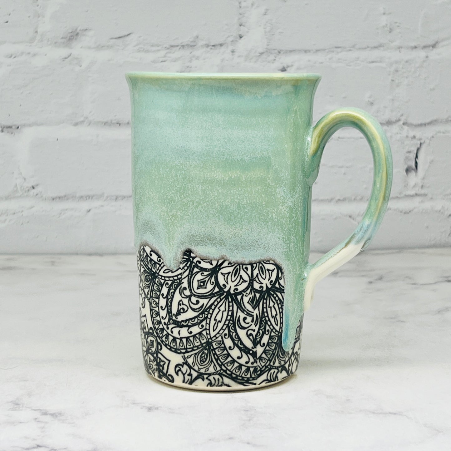 Green with Mandala Tall Mug