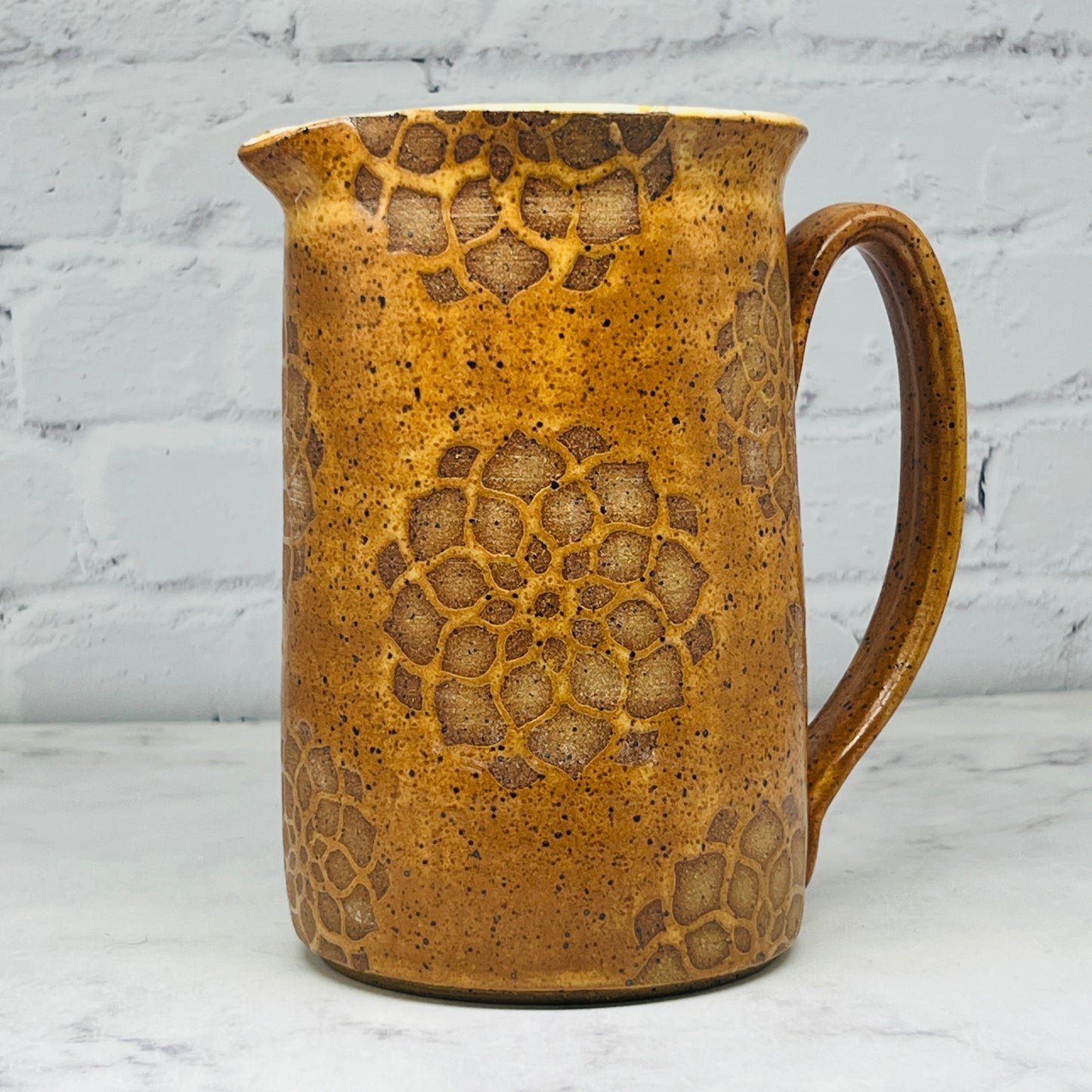 Gold with Dahlias Design Pitcher