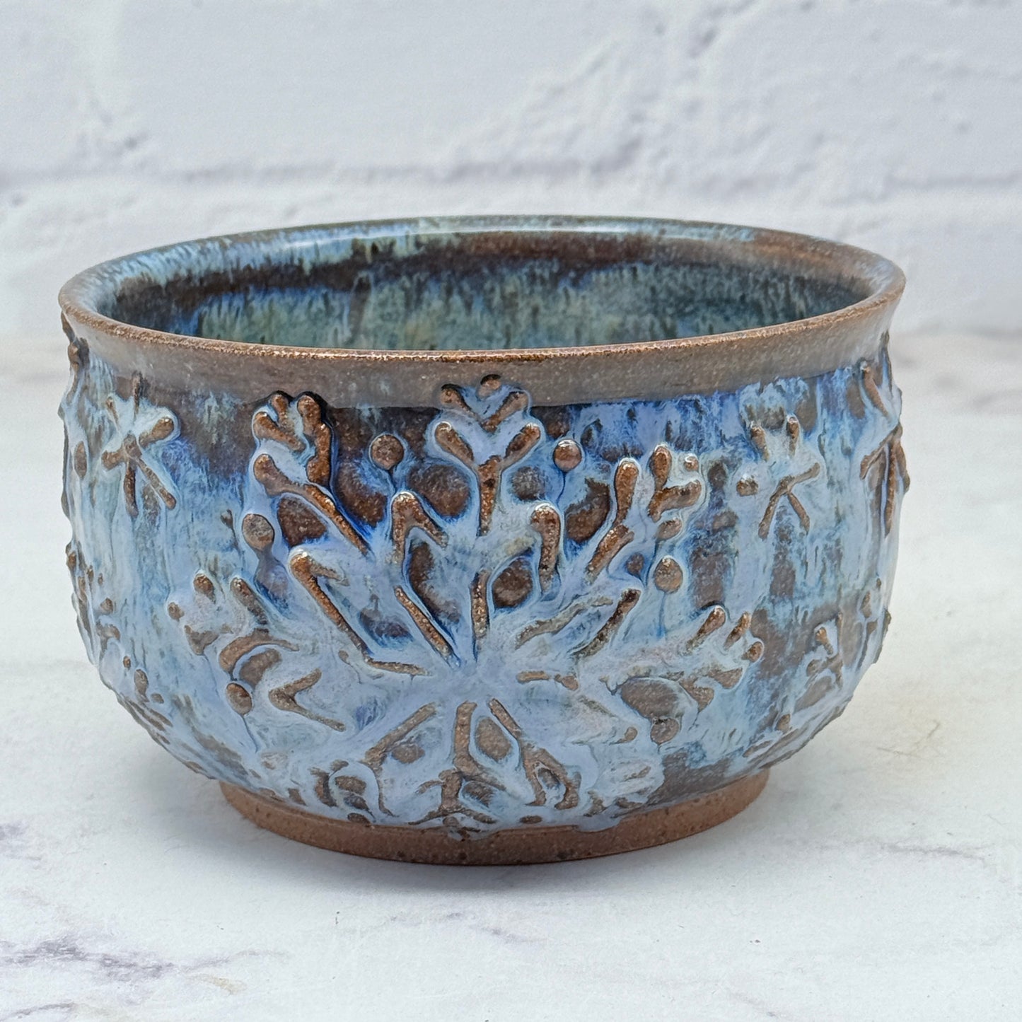 Blue with Raised Snowflakes Small Bowl