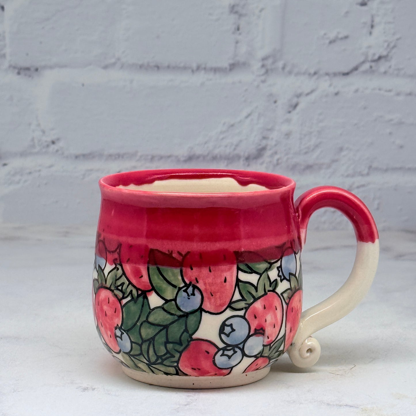 Red with Fruit Teacup 3