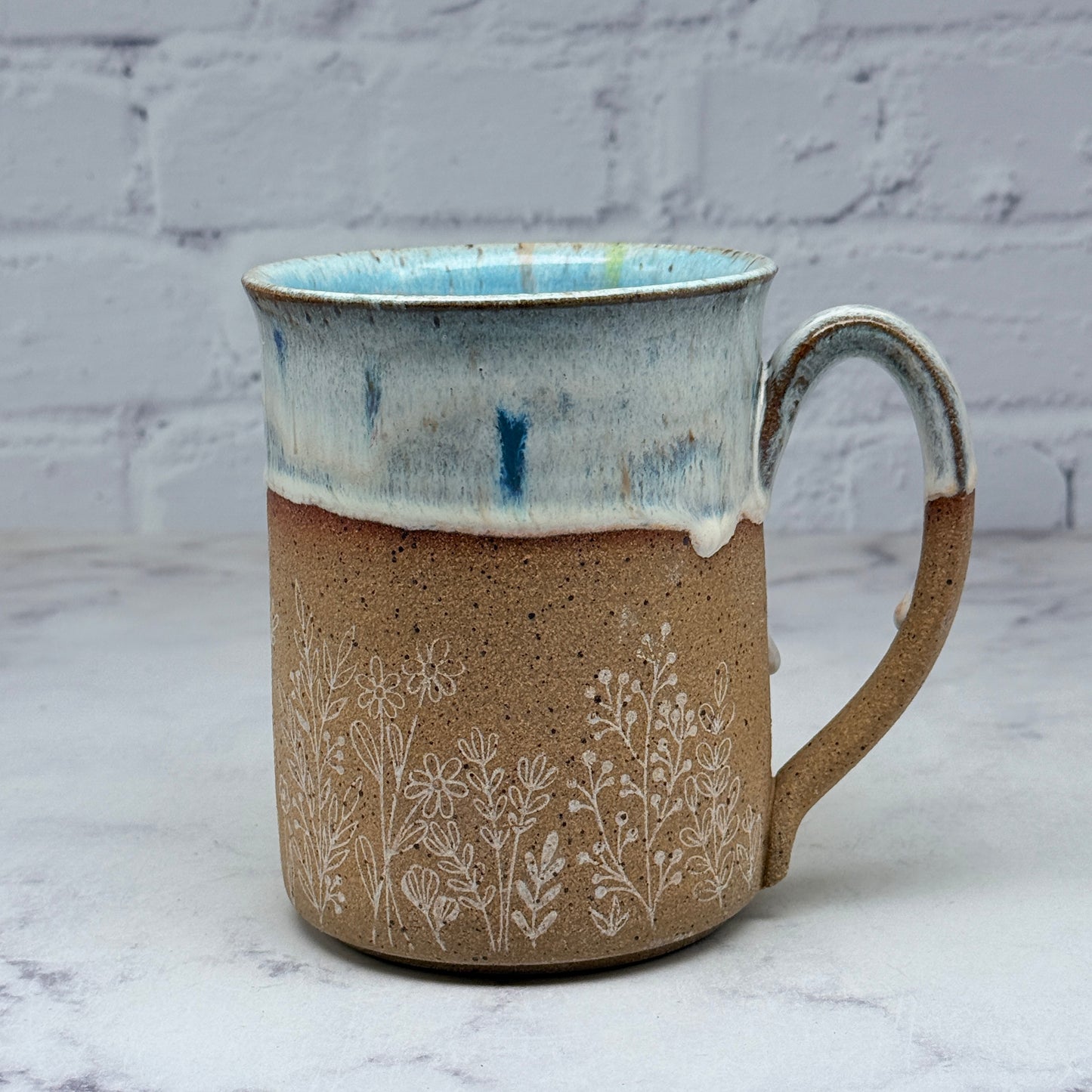 Light Blue with Wildflowers Mug 1