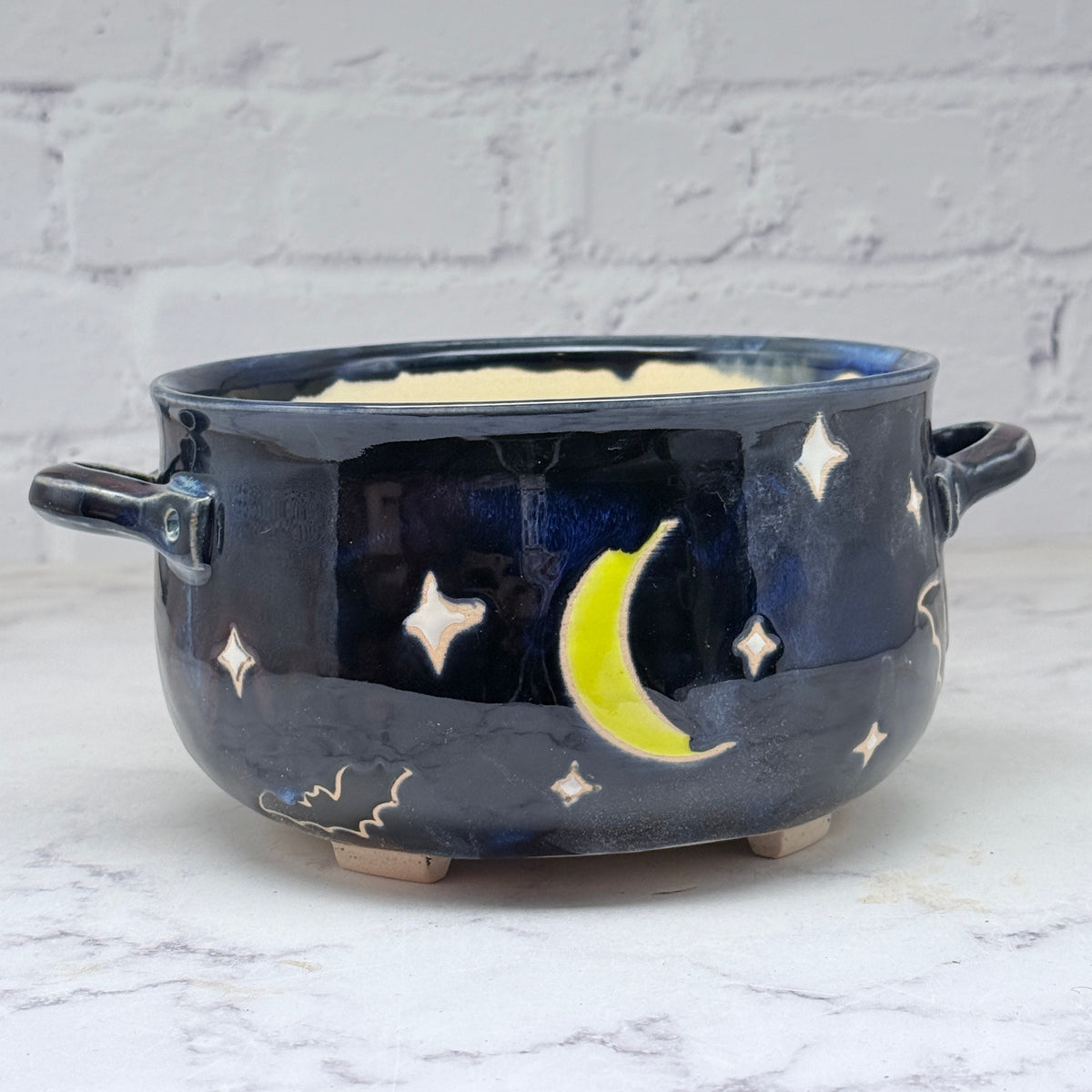 Black with Bats Cauldron Bowl