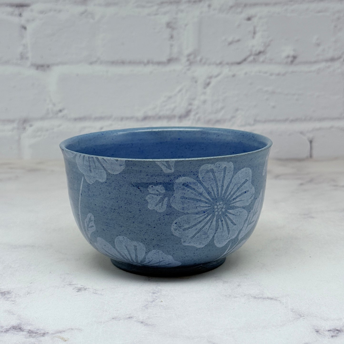 Blue with White Flowers Small Bowl 2