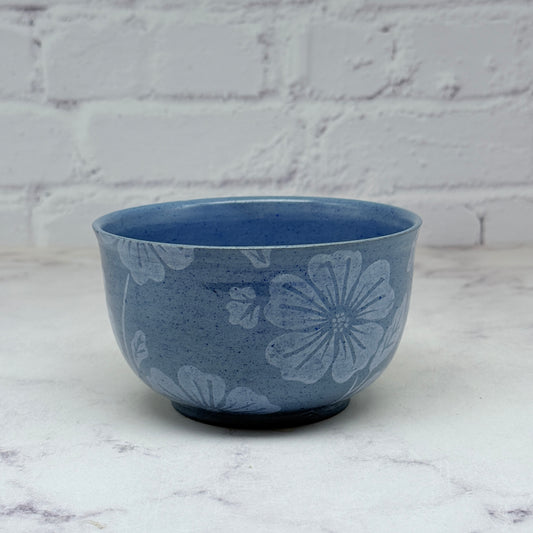 Blue with White Flowers Small Bowl 2