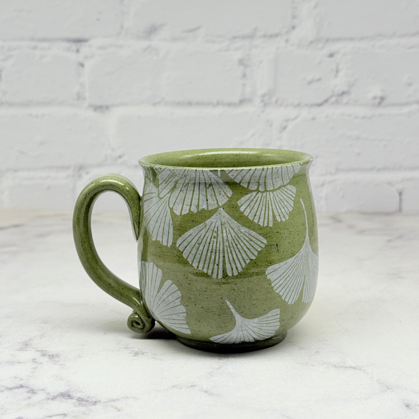 Green with White Gingko Teacup 2