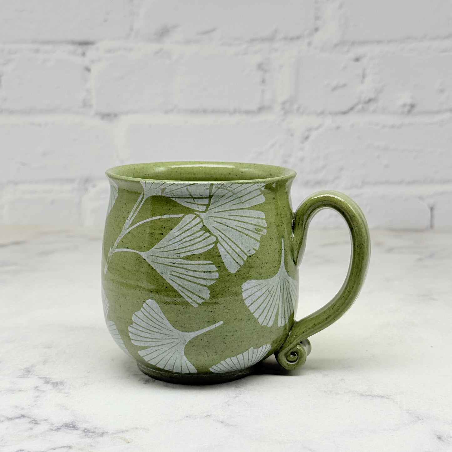 Green with White Gingko Teacup 2