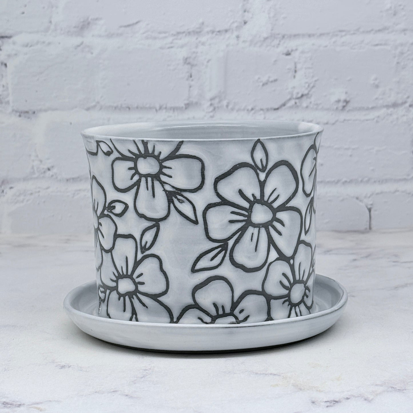 Floral Design B&W Planter