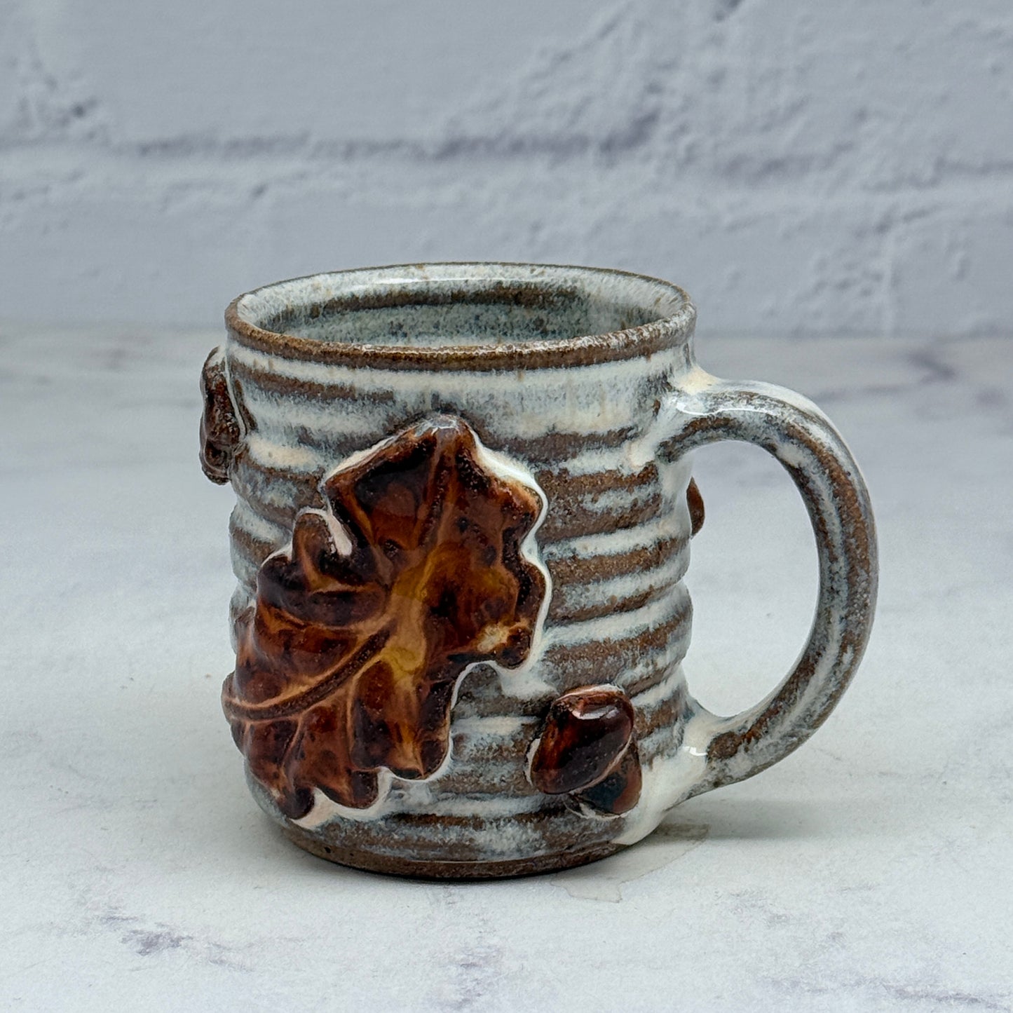3-D Oak Leaves Espresso Mug