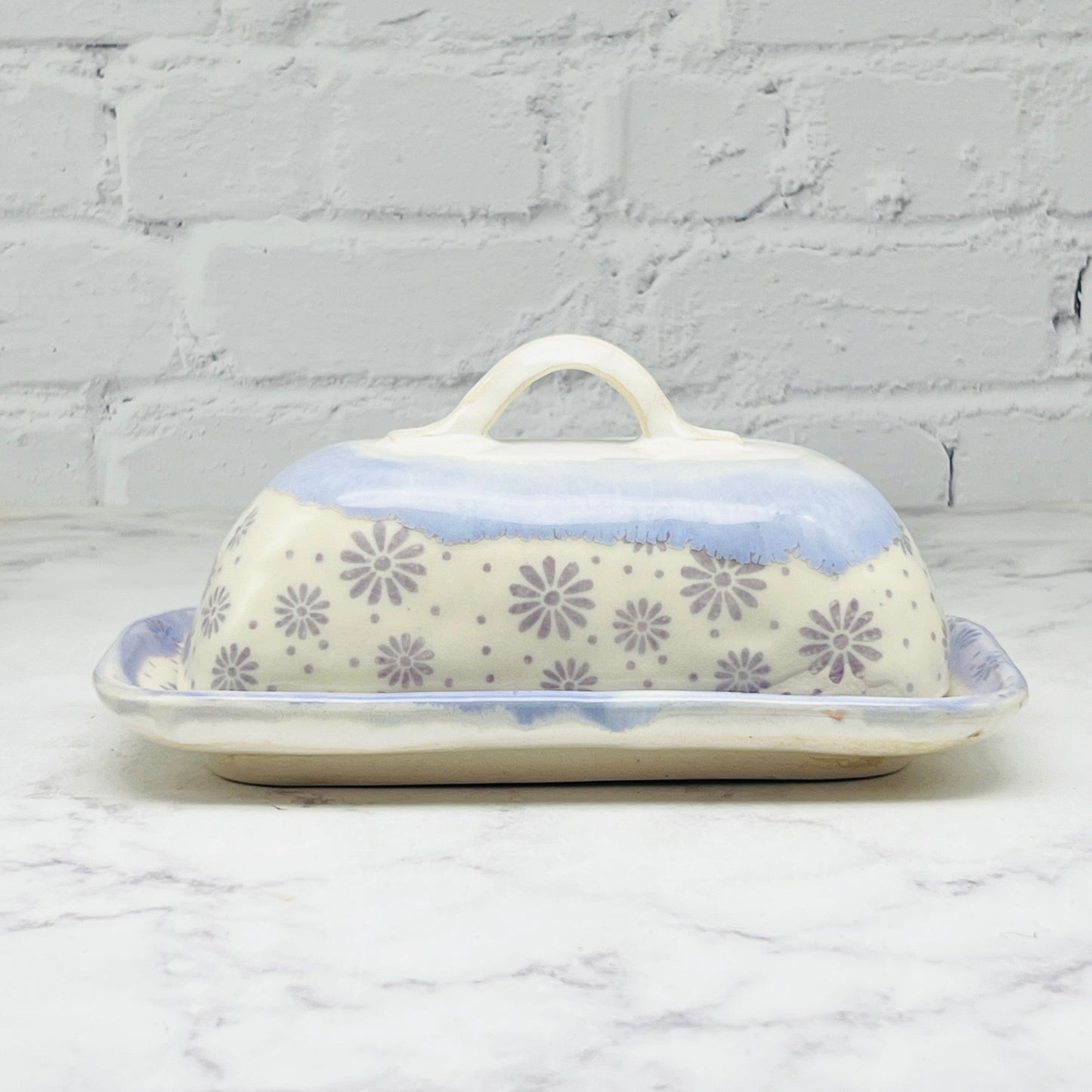 Lavender with Daisies Butter Dish