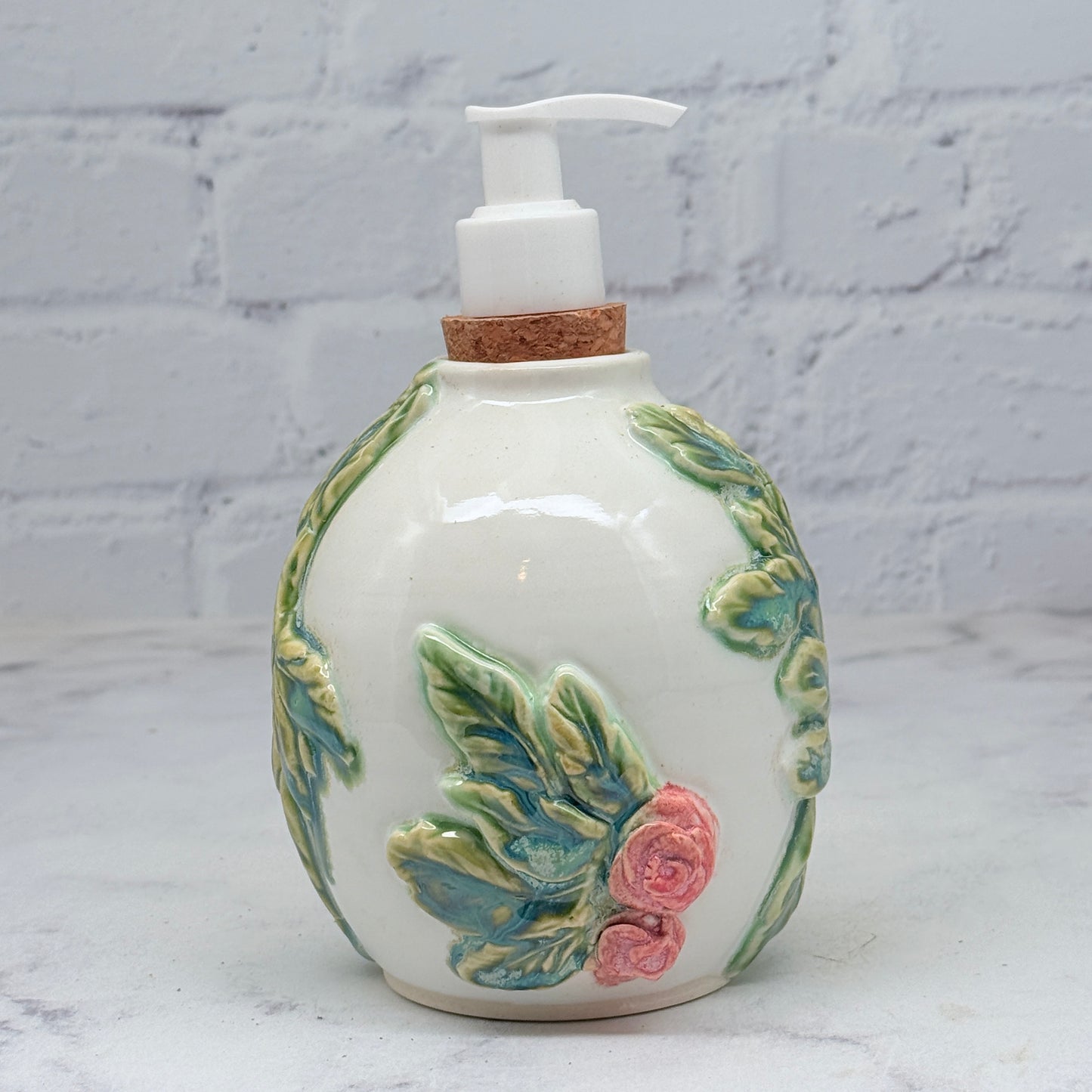3-D Pink Roses Soap Dispenser 2