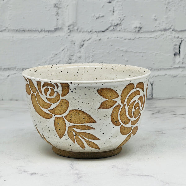 White with Roses Small Bowl 2