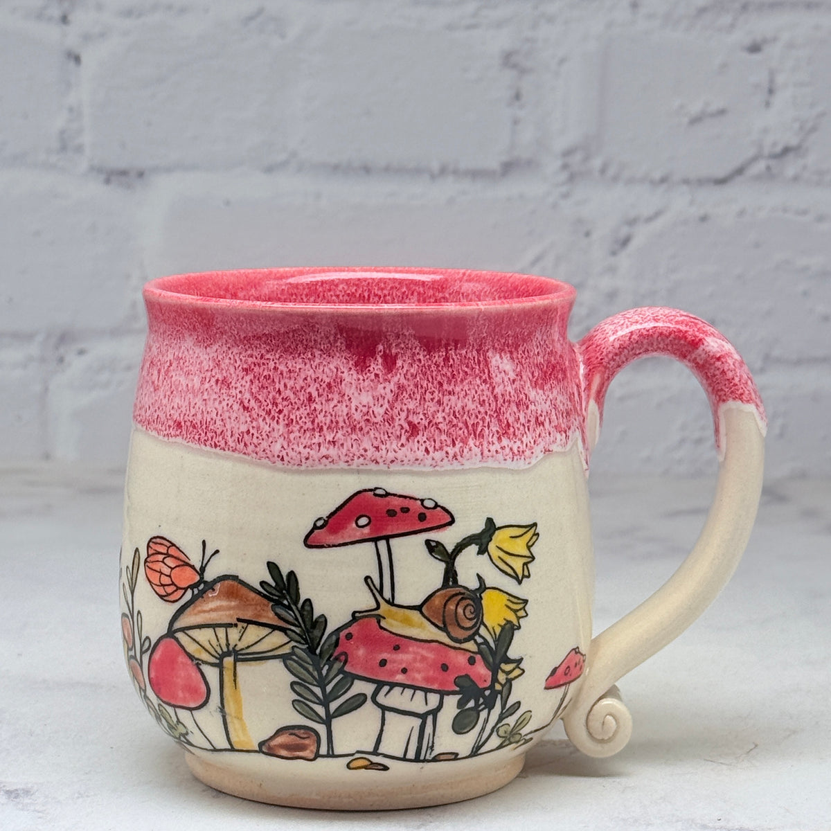 Red with Mushrooms Teacup 2