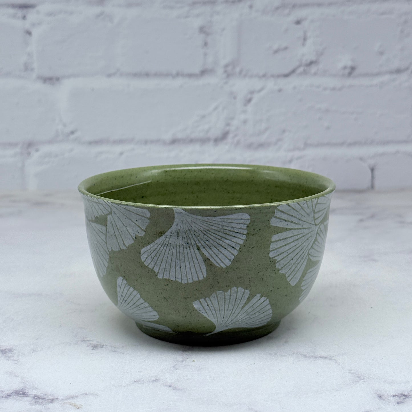 Green with White Gingko Small Bowl 2