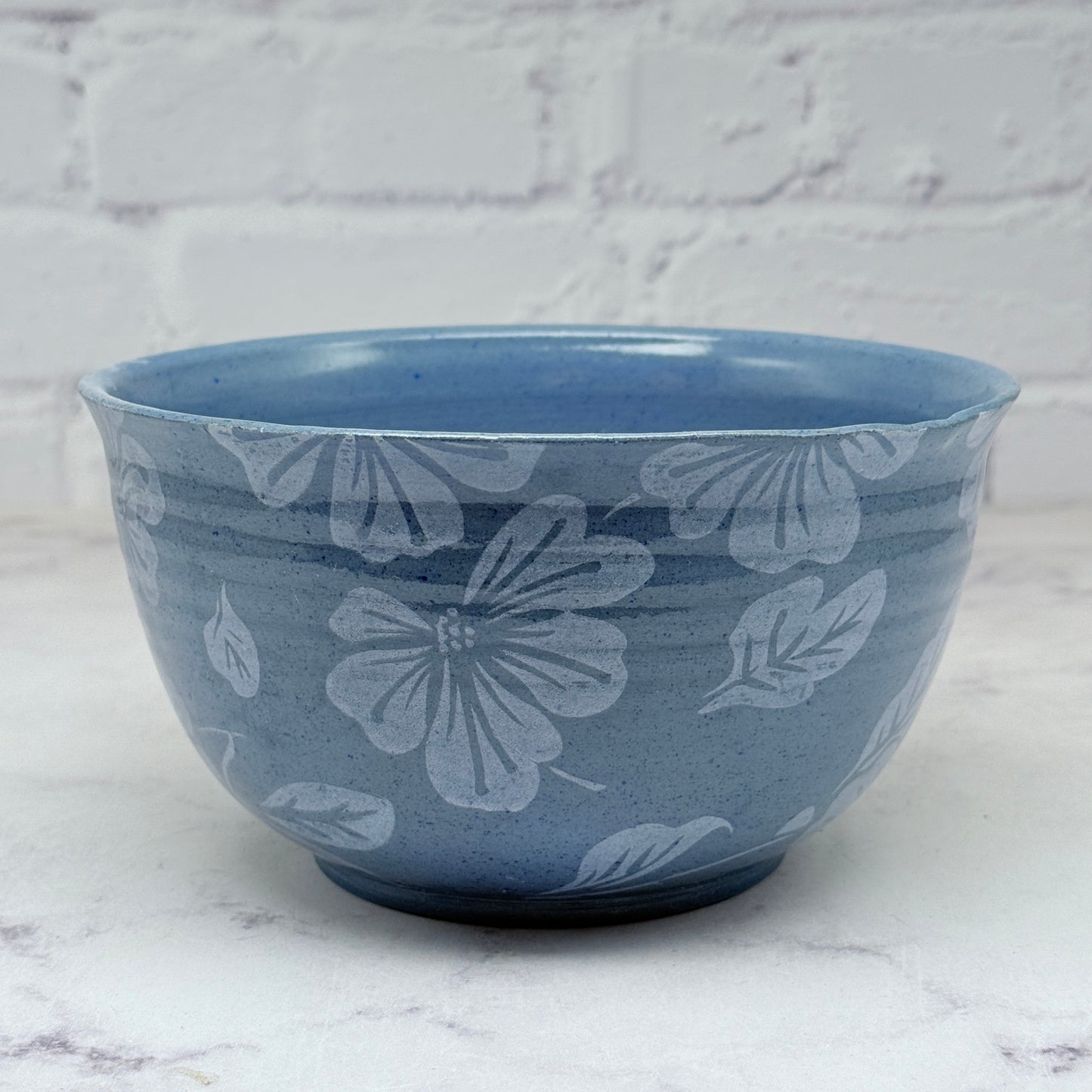 Blue with White Flowers Medium Bowl 1