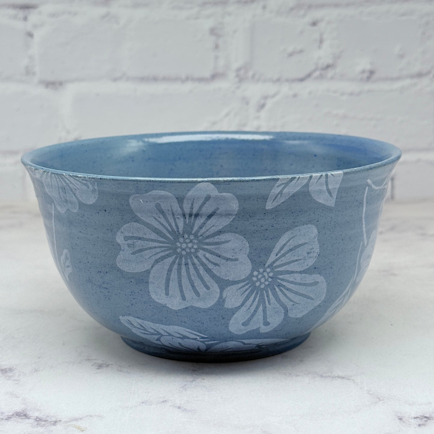 Blue with White Flowers Medium Bowl 2