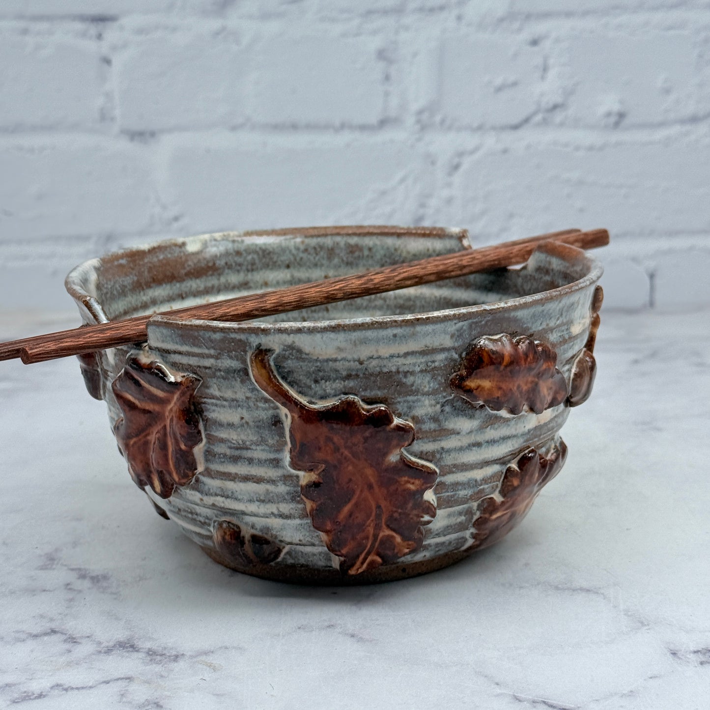 3-D Oak Leaves Chopstick Bowl 1