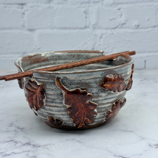 3-D Oak Leaves Chopstick Bowl 1