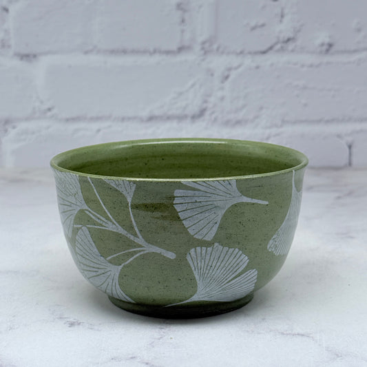 Green with White Gingko Small Bowl 3