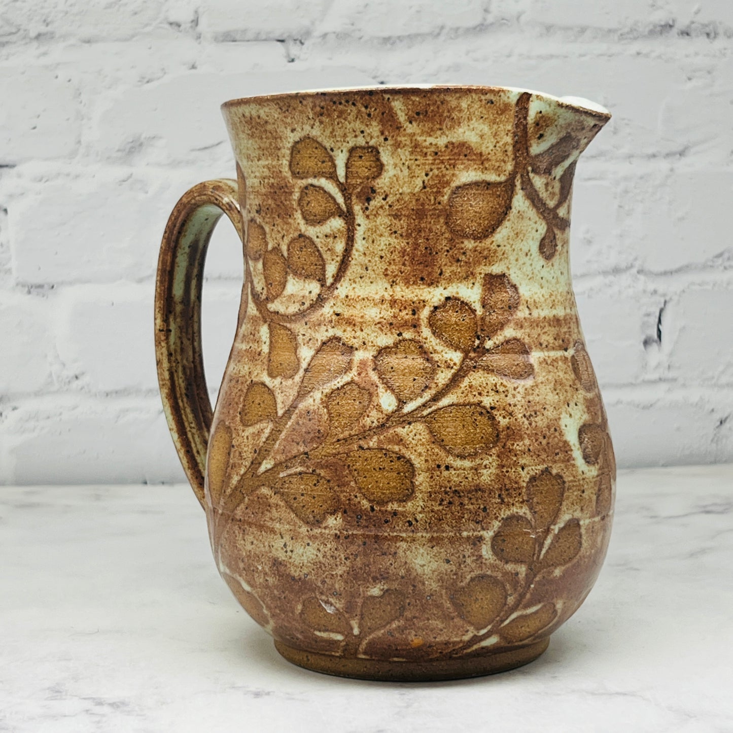 Green with Leaf Design Pitcher